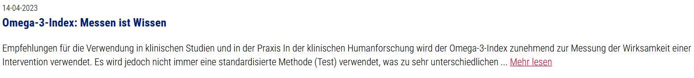 Omega-3-Index Messen ist Wissen